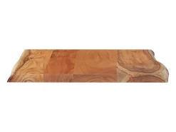 Mesa auxiliar madera maciza acacia borde natural 40x40x2,5 cm