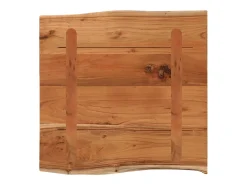 Mesa auxiliar madera maciza acacia borde natural 40x40x2,5 cm