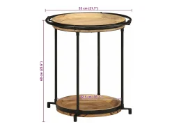 Mesa auxiliar madera maciza de mango Ø55x60 cm