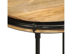 Mesa auxiliar madera maciza de mango Ø55x60 cm