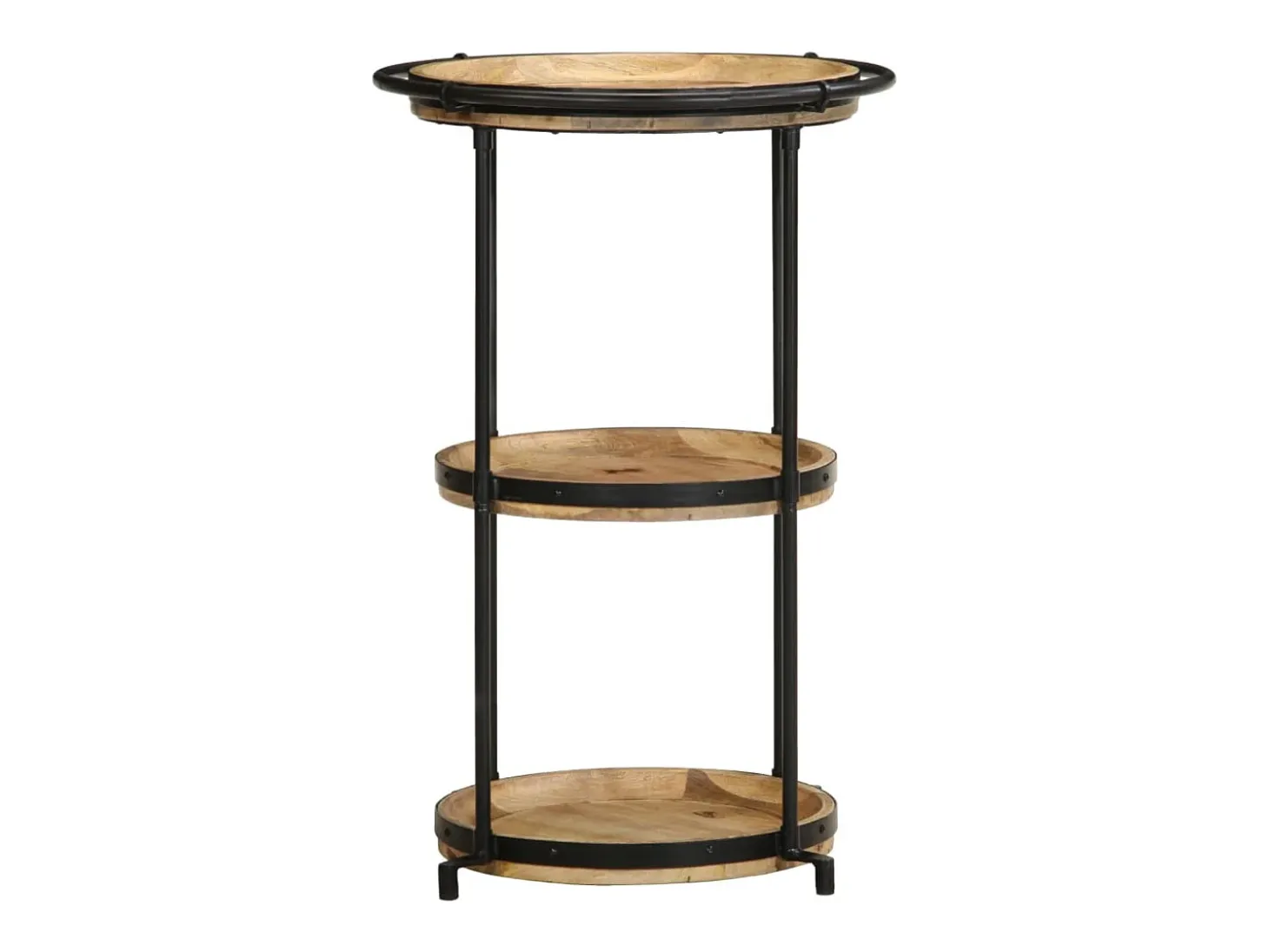 Mesa auxiliar madera maciza de mango Ø55x83 cm