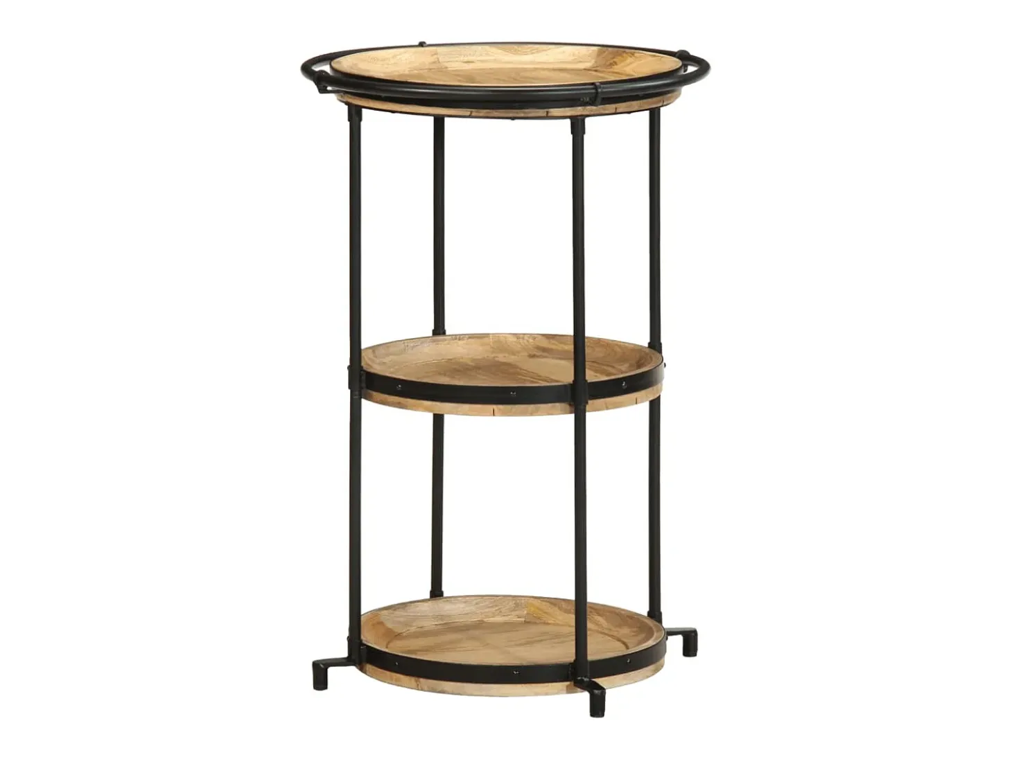 Mesa auxiliar madera maciza de mango Ø55x83 cm