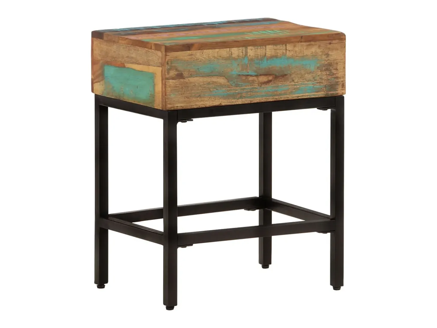 Mesa auxiliar madera maciza reciclada 40x30x51 cm