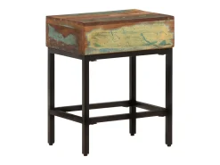Mesa auxiliar madera maciza reciclada 40x30x51 cm