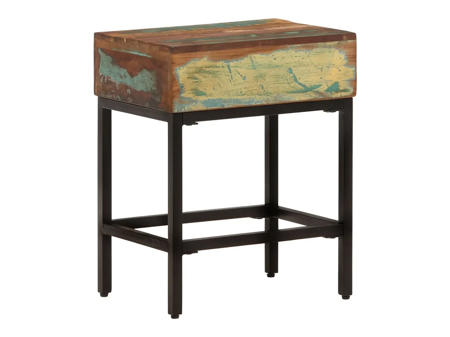 Mesa auxiliar madera maciza reciclada 40x30x51 cm