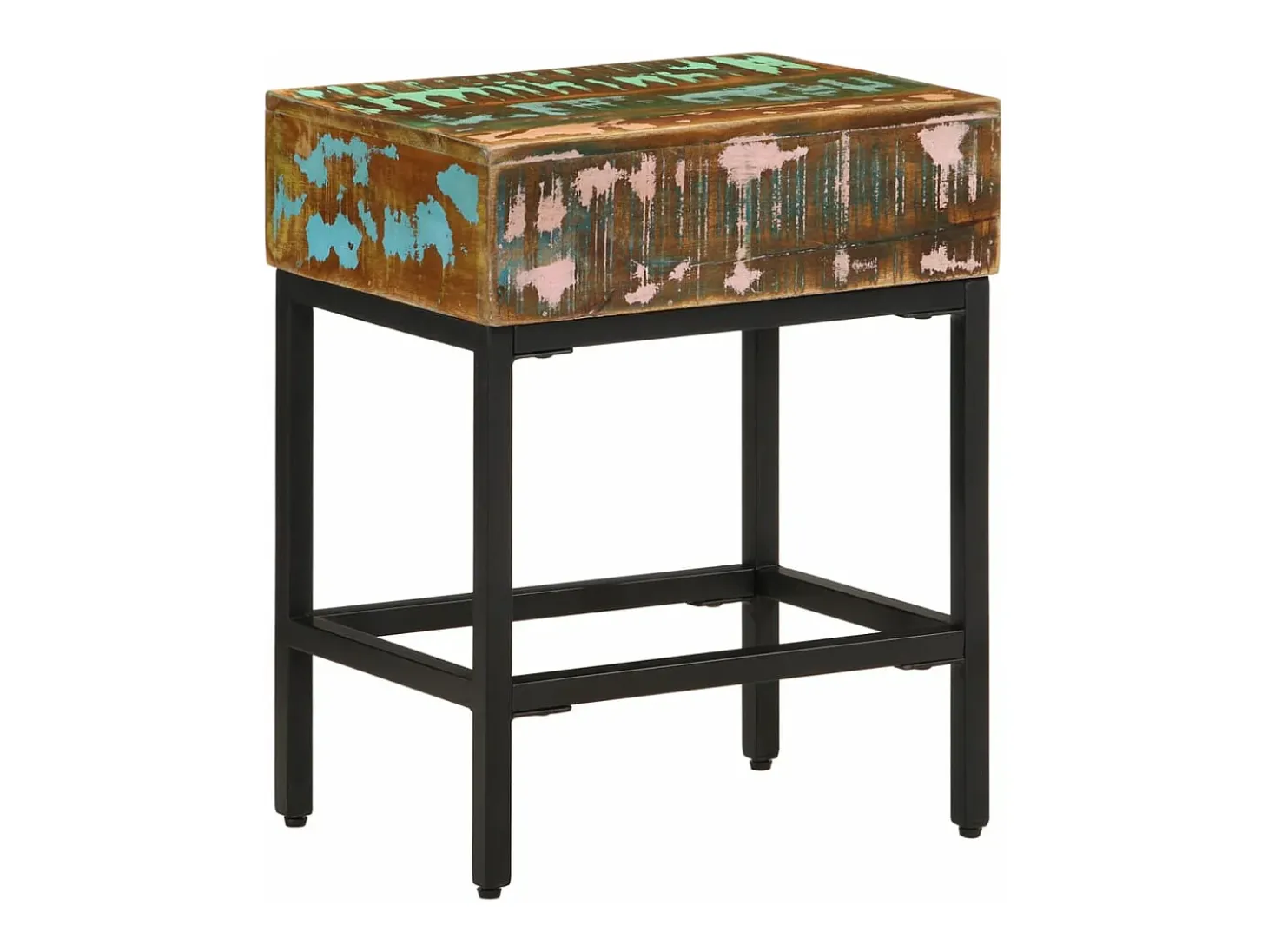 Mesa auxiliar madera maciza reciclada 40x30x51 cm