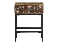 Mesa auxiliar madera maciza reciclada 40x30x51 cm