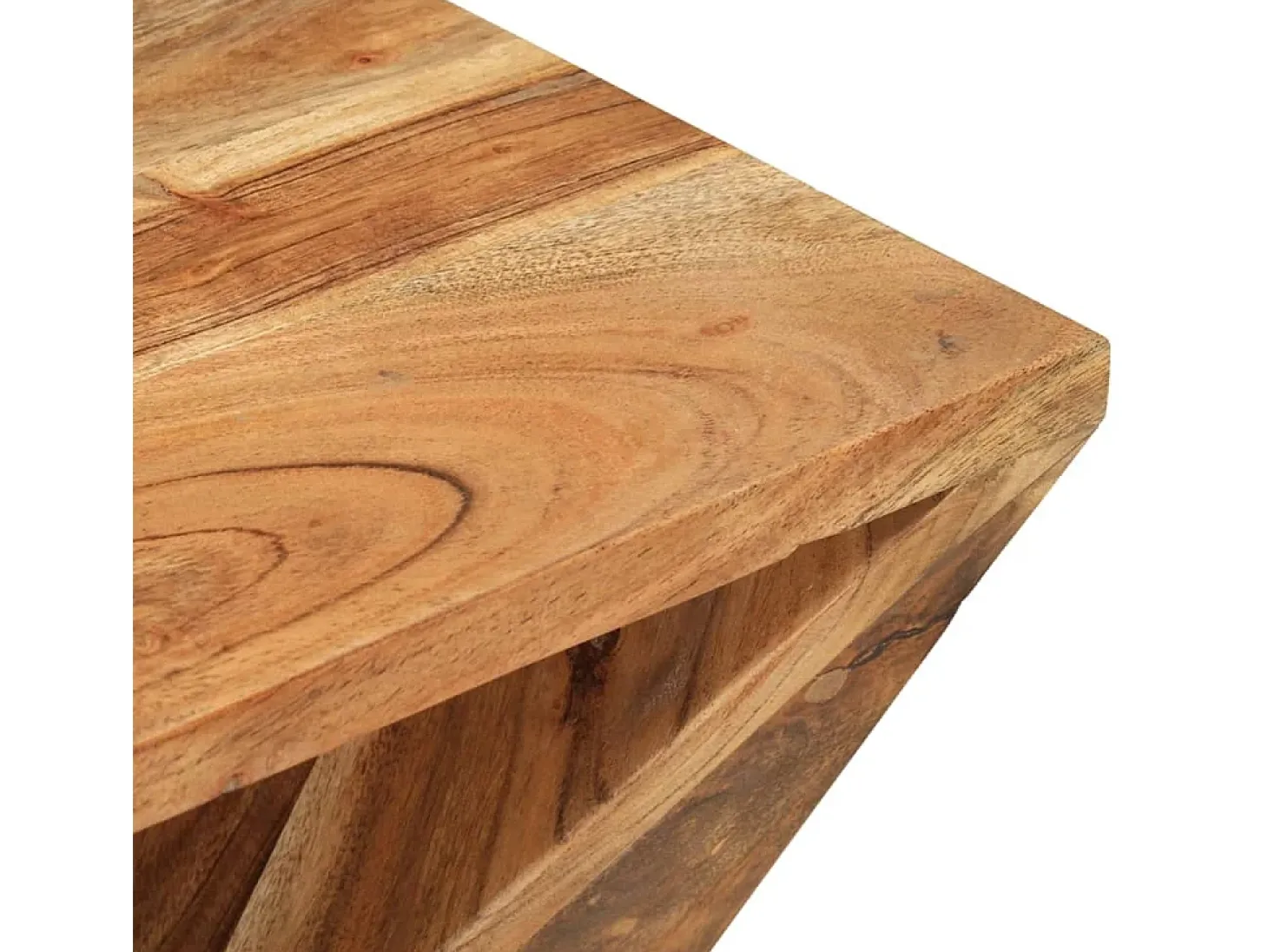 Mesa auxiliar madera maciza de acacia 35x35x55 cm
