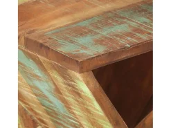 Mesa auxiliar madera maciza reciclada 35x35x55 cm