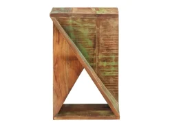 Mesa auxiliar madera maciza reciclada 35x35x55 cm