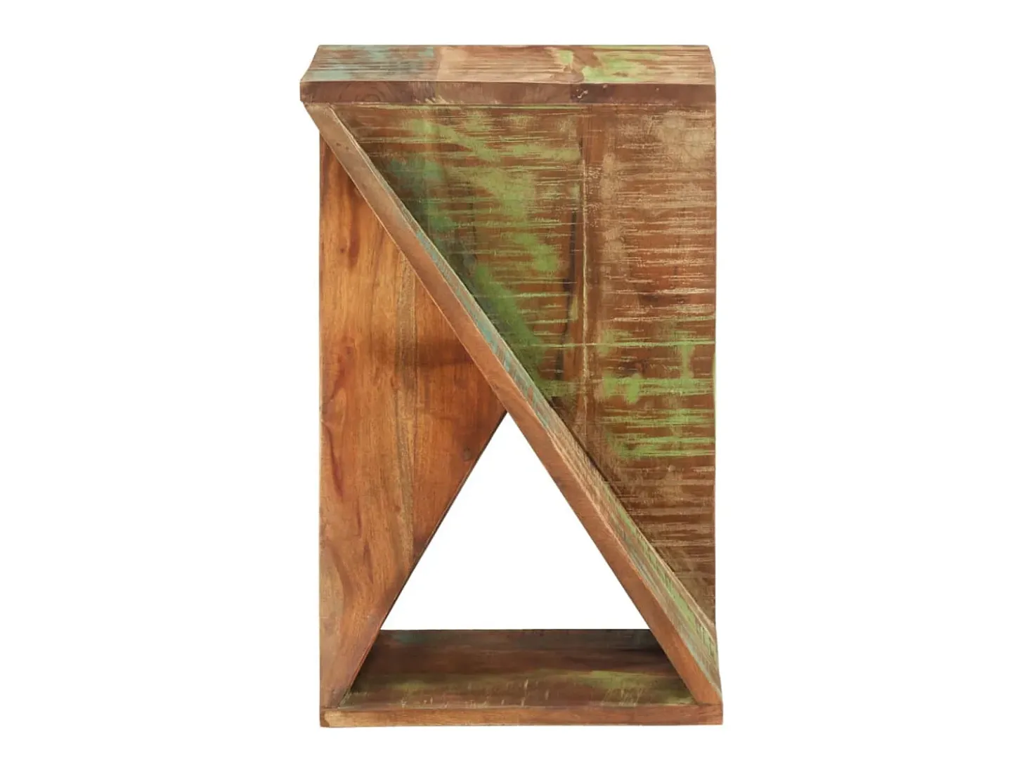 Mesa auxiliar madera maciza reciclada 35x35x55 cm