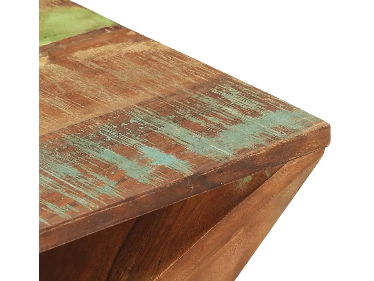 Mesa auxiliar madera maciza reciclada 35x35x55 cm