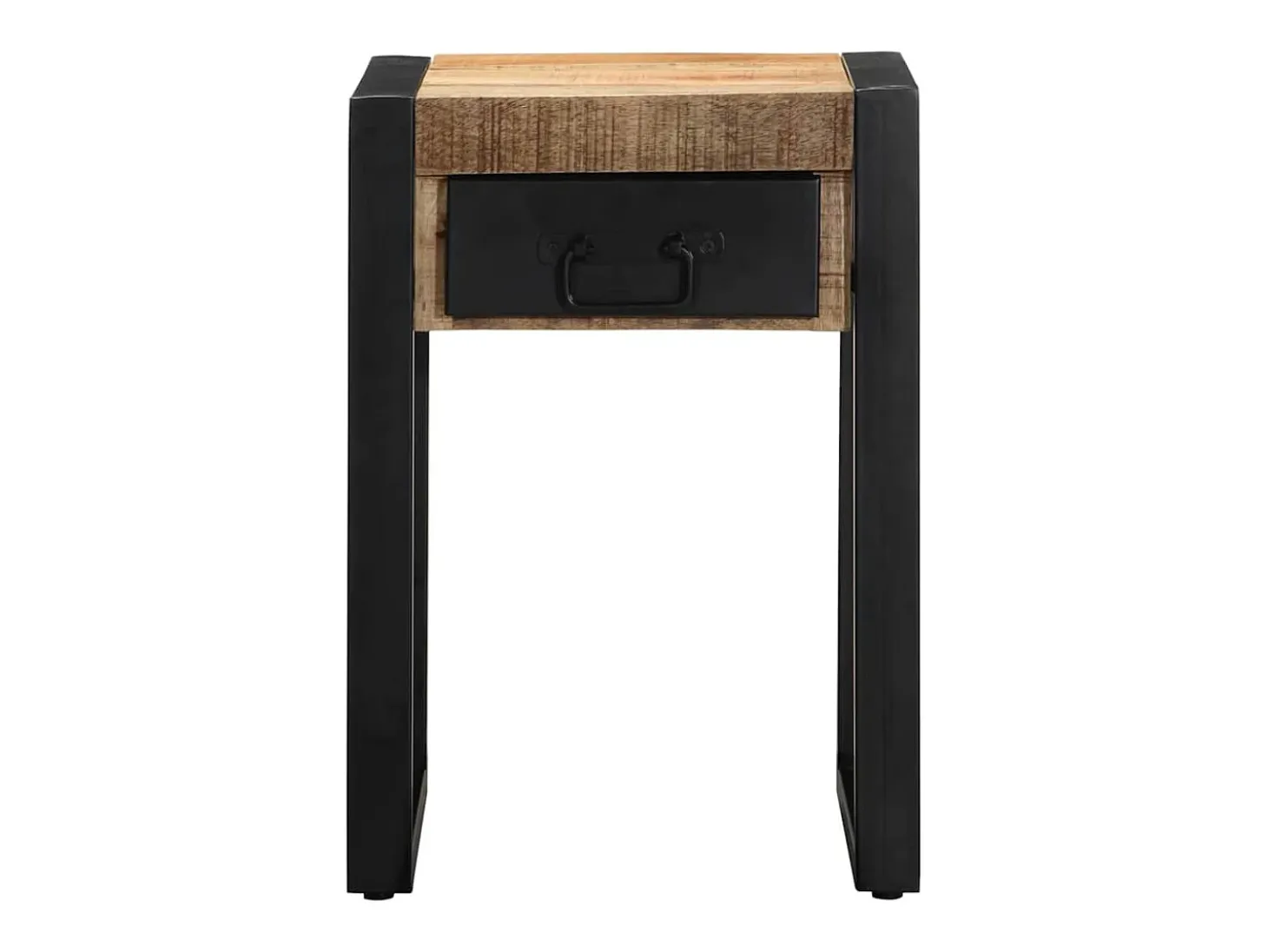 Mesa auxiliar madera maciza de mango rugosa 35x35x50 cm