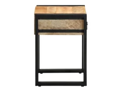 Mesa auxiliar madera maciza de mango rugosa 35x35x50 cm