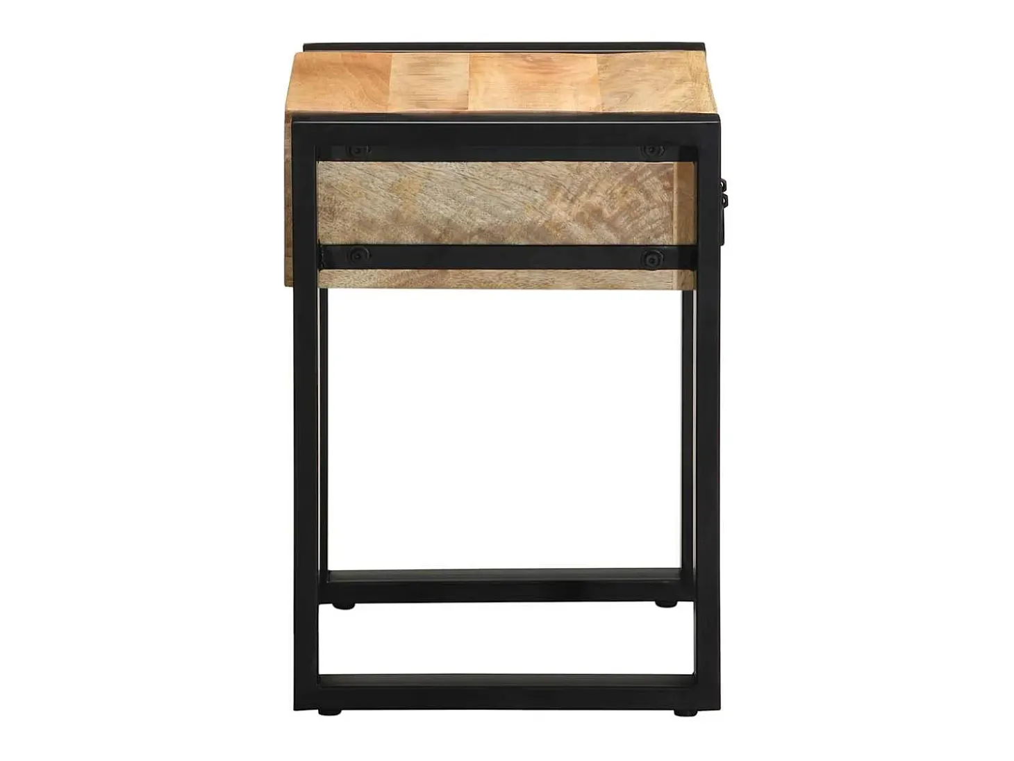 Mesa auxiliar madera maciza de mango rugosa 35x35x50 cm