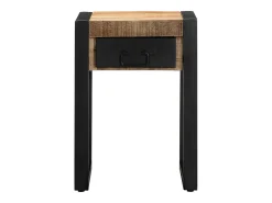 Mesa auxiliar madera maciza de mango rugosa 35x35x50 cm