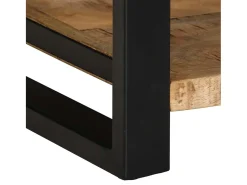 Mesa auxiliar madera maciza de mango rugosa 40x40x50 cm