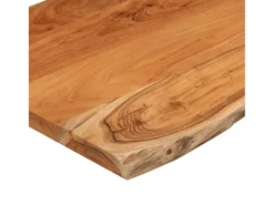 Mesa auxiliar madera maciza acacia borde natural 60x40x2,5 cm