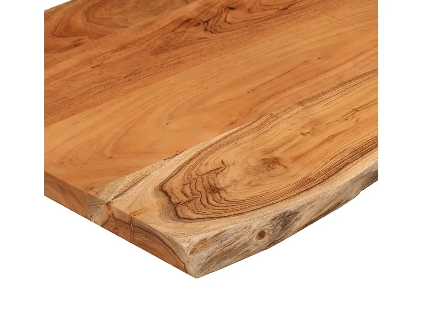 Mesa auxiliar madera maciza acacia borde natural 60x40x2,5 cm