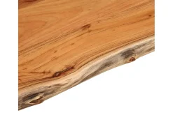 Mesa auxiliar madera maciza acacia borde natural 60x40x2,5 cm