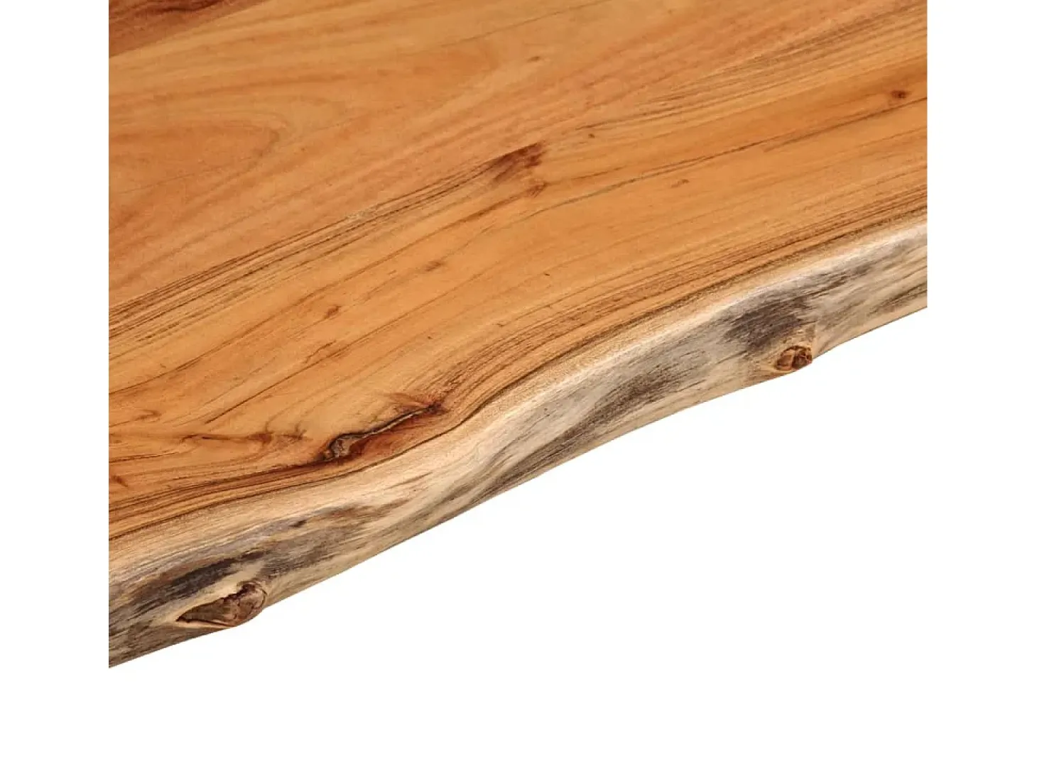 Mesa auxiliar madera maciza acacia borde natural 60x40x2,5 cm