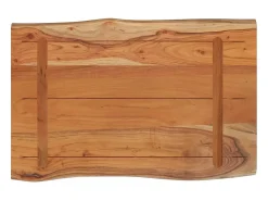 Mesa auxiliar madera maciza acacia borde natural 60x40x2,5 cm