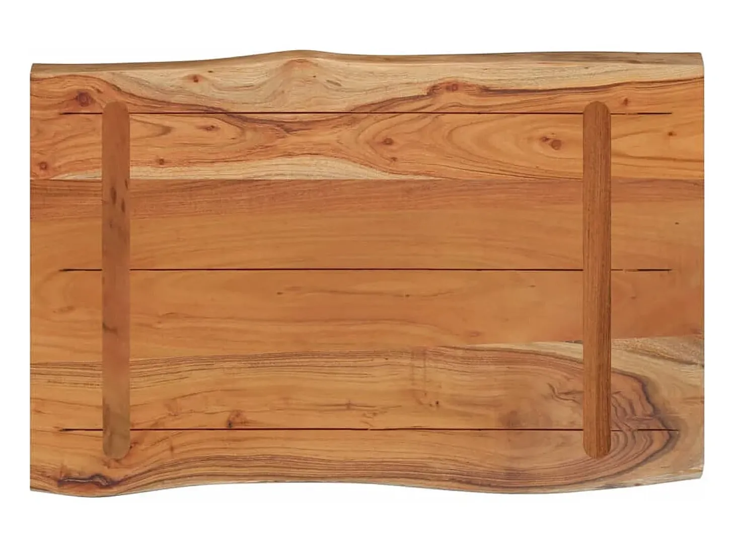 Mesa auxiliar madera maciza acacia borde natural 60x40x2,5 cm