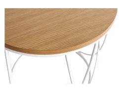 Mesa auxiliar madera y metal blanco 42 cm LACE