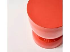 Mesa auxiliar, mesa lateral de sofá, mesita metálica efecto brillante