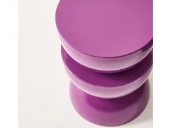 Mesa auxiliar, mesita metal efecto glassy violeta