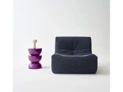 Mesa auxiliar, mesita metal efecto glassy violeta