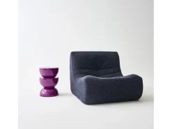 Mesa auxiliar, mesita metal efecto glassy violeta