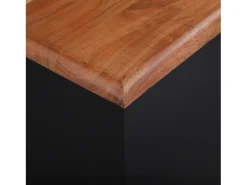 Mesa auxiliar metal madera acacia natural/negro 50x40x50cm WOMO-DESIGN