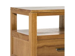Mesa auxiliar Mindy madera maciza clara 1 cajón Zandhu 50 cm