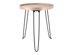 Mesa auxiliar MOA Vinthera patas acero negro/natural 48x40 cm