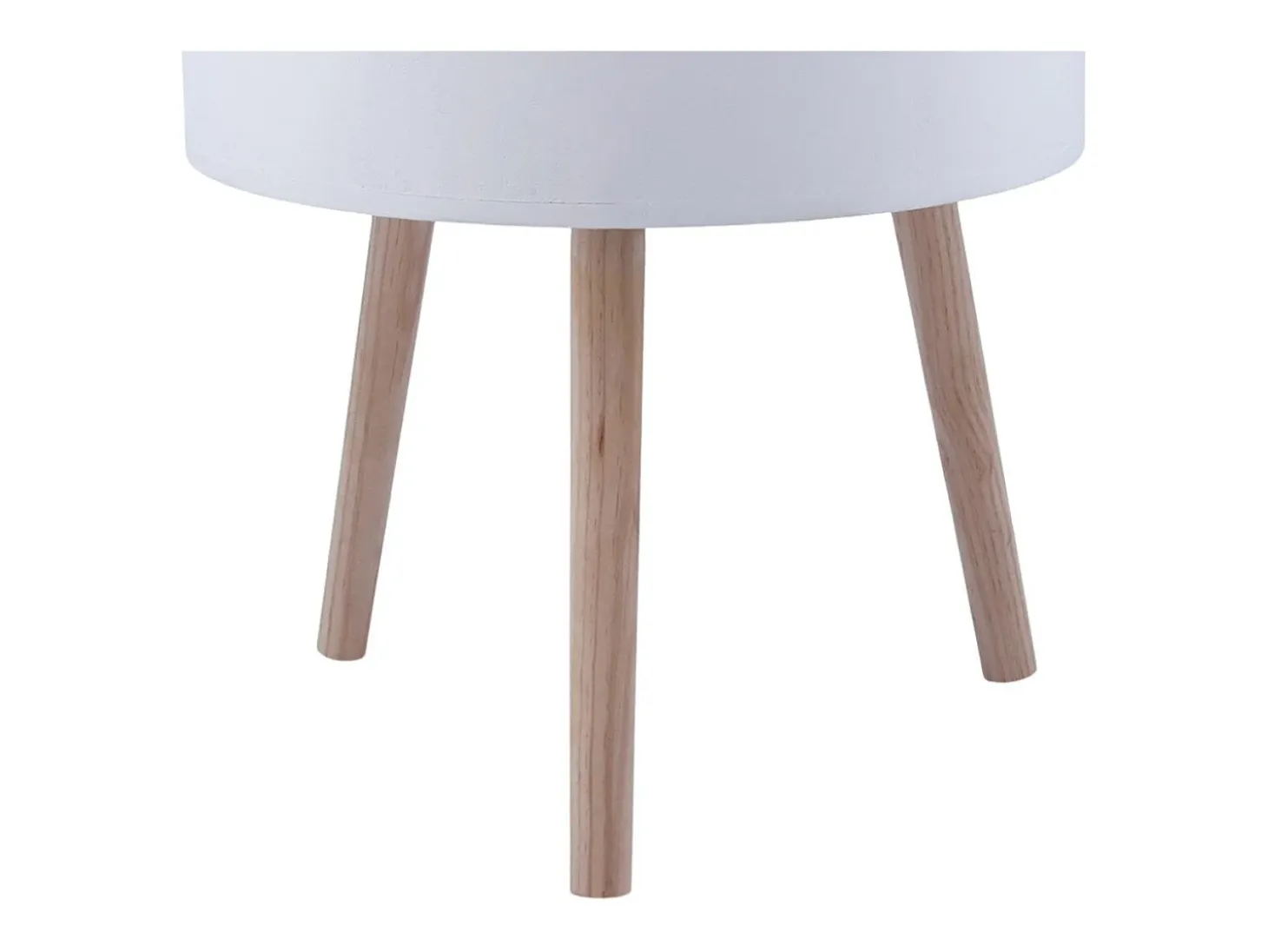 Mesa auxiliar MOA Vinthera con cajón blanco Ø38x43 cm