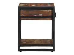 Mesa auxiliar multicolor 40x40x50 cm madera maciza reciclada