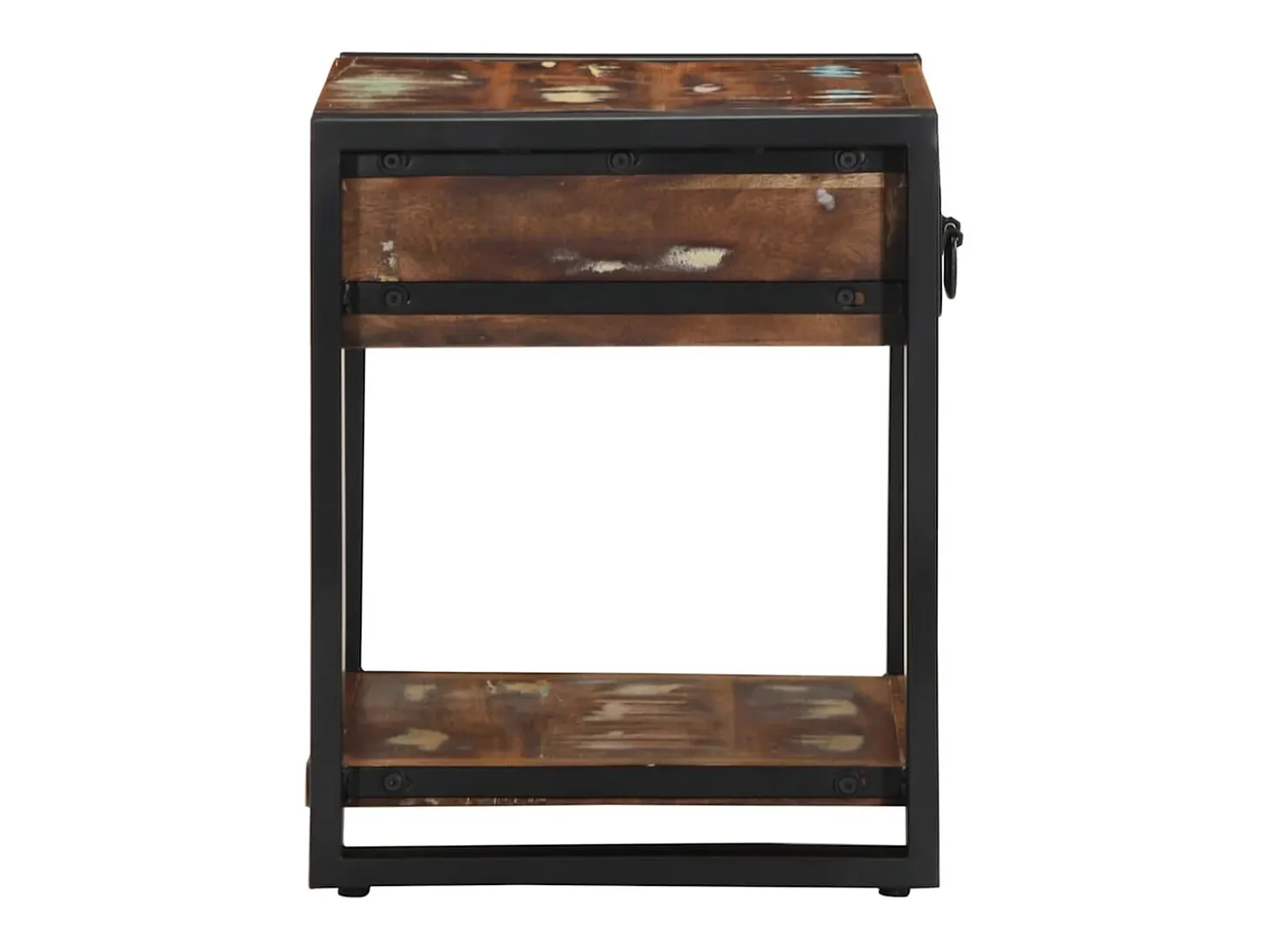 Mesa auxiliar multicolor 40x40x50 cm madera maciza reciclada