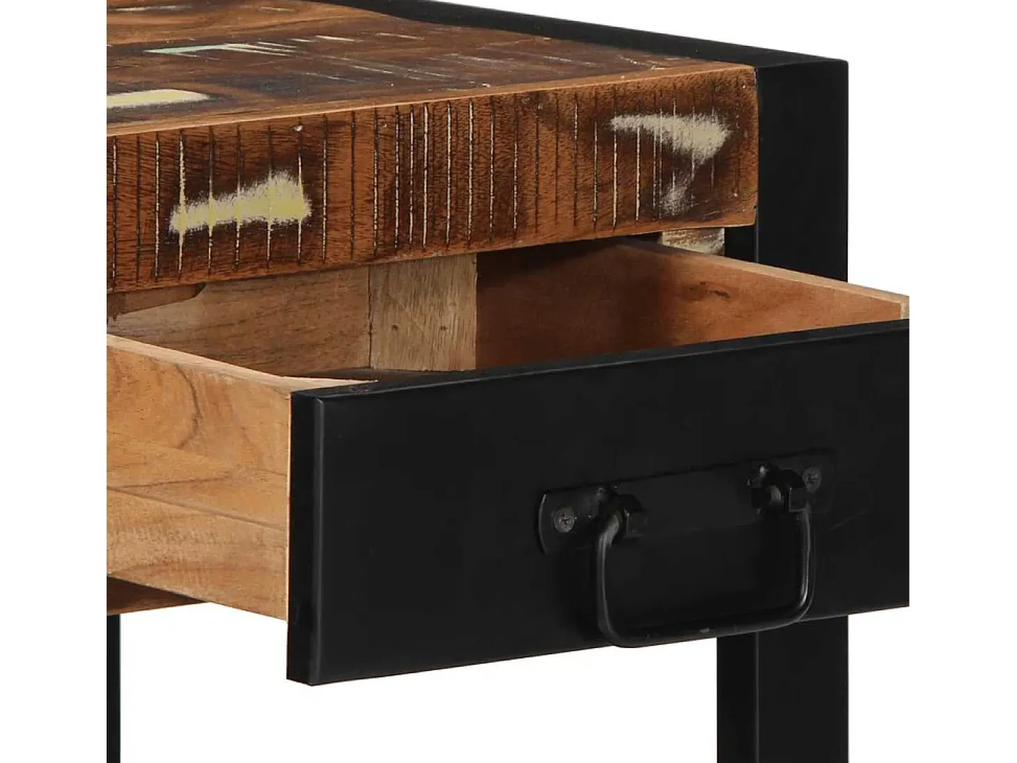 Mesa auxiliar multicolor 40x40x50 cm madera maciza reciclada