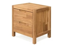 Mesa auxiliar Nelson de roble macizo con 2 cajones 48 cm