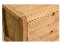 Mesa auxiliar Nelson de roble macizo con 2 cajones 48 cm