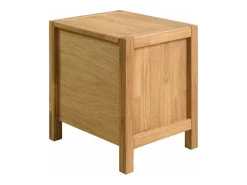 Mesa auxiliar Nelson de roble macizo con 2 cajones 48 cm