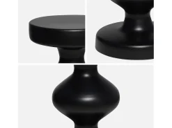 Mesa auxiliar o mesita de metal negro