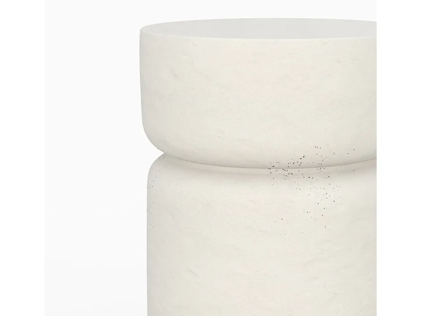 Mesa auxiliar redonda blanca de fibra de arcilla efecto cemento D30 cm - Tahiti