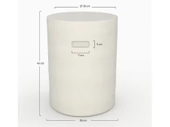 Mesa auxiliar redonda blanca de fibra de arcilla efecto cemento D35 cm - Santorini
