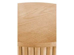 Mesa auxiliar redonda con chapa de madera maciza MOLENE