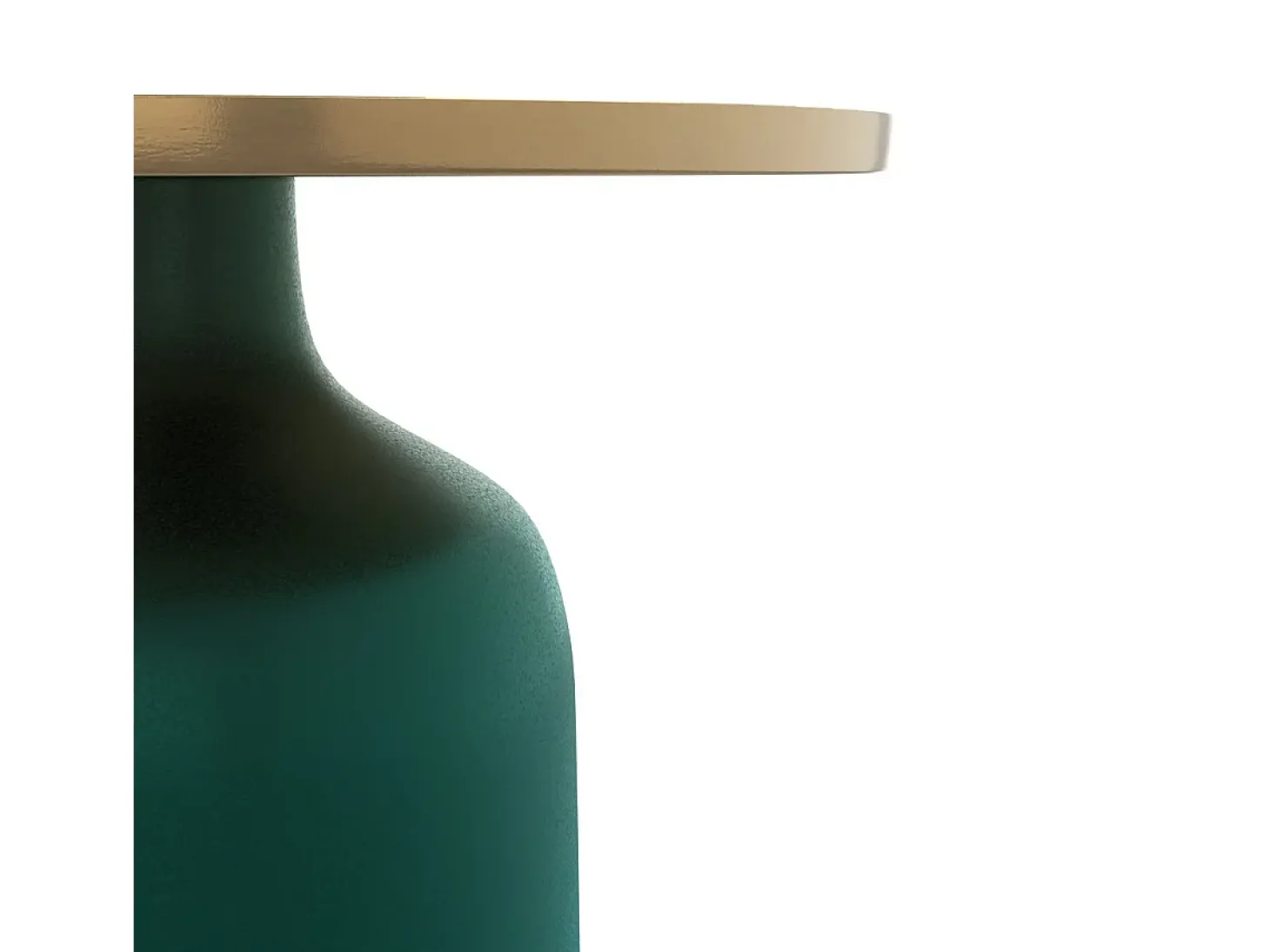 Mesa auxiliar redonda de metal verde y latón D49 cm - Lyne