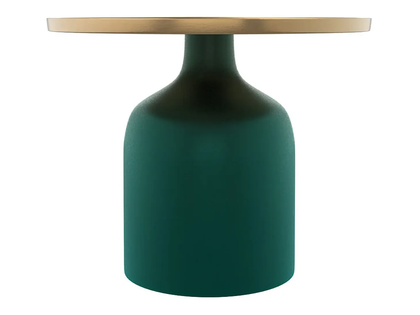 Mesa auxiliar redonda de metal verde y latón D49 cm - Lyne