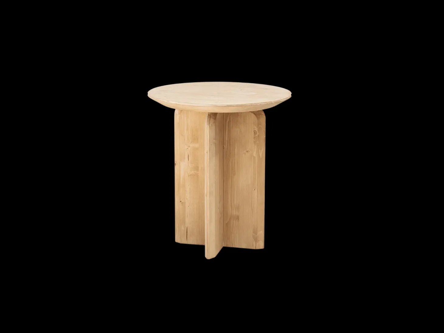 Mesa auxiliar redonda de madera de abeto maciza Decowood en color roble oscuro 50x45cm - BLOOM - DECOWOOD