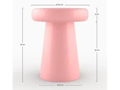 Mesa auxiliar redonda de metal rosa - Anouk